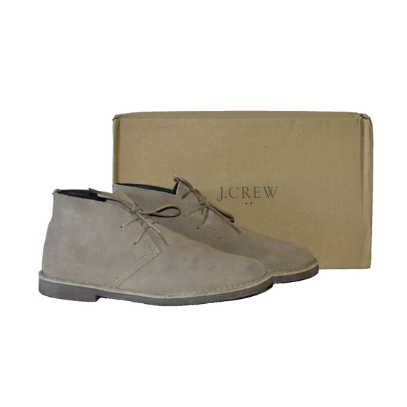 B2 Auth J CREW Taupe Suede Lace Up Desert Boots Shoes AA089 Size 8